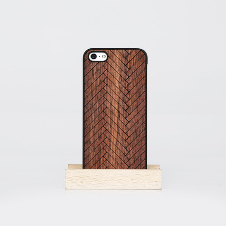 Wooden Snap-On Cover // Black Parquet (iPhone 4/4s)