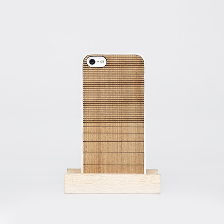 Wooden Snap-On Cover // Parallel White (iPhone 4/4s)