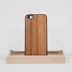 Wooden Snap-On Cover // Black Parquet (iPhone 4/4s)