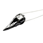 Raven Skull Necklace (Silver)