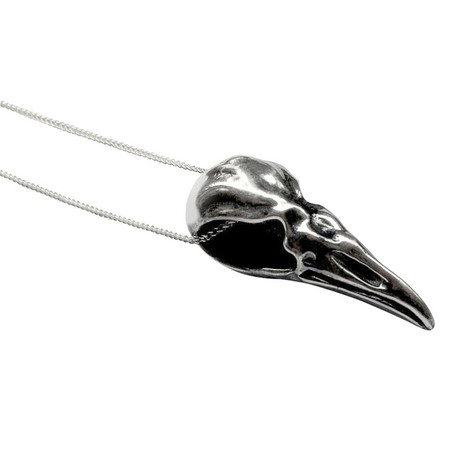 Raven Skull Necklace (Silver)