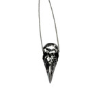 Raven Skull Necklace (Silver)