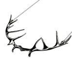 Double Deer Antler Necklace (Silver)