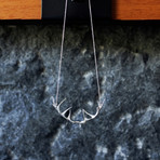 Double Deer Antler Necklace (Silver)