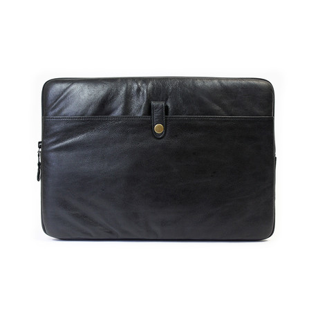 Red Crown Collection // Leather Skinny Laptop Sleeve // Black (11" Macbook Air)