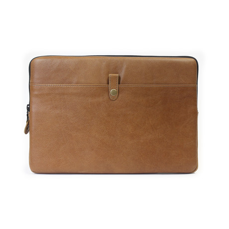 Red Crown Collection // Leather Skinny Laptop Sleeve // Tan (11" Macbook Air)
