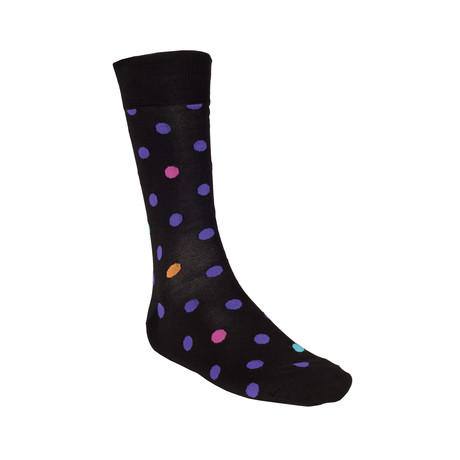 Multi Color Dot Sock // 2 Pairs (Black)