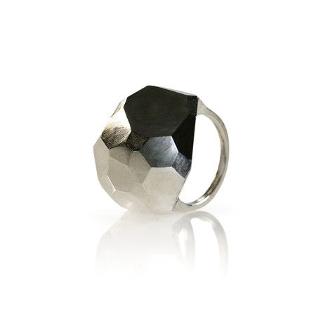 Faceted Boulder Ring // Silver (Size 4)