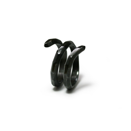 Triple Snake Ring // Black (Size 4)