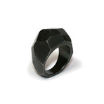 Faceted Ring // Black (Size 4)