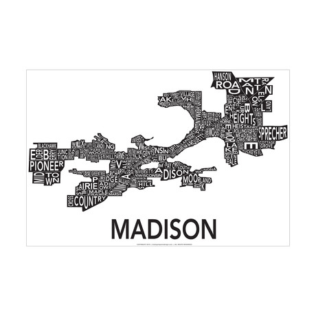 Urban Neighborhood Print // Madison (White)