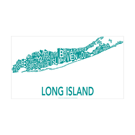 Urban Neighborhood Print // Long Island (White)