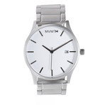 MVMT Watch // White Face + Silver Stainless Steel Bracelet