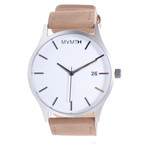 MVMT Watch // White Face + Tan Leather