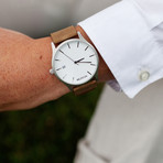 MVMT Watch // White Face + Tan Leather