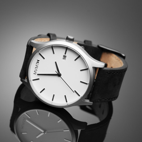 MVMT Watch // White Face + Black Leather