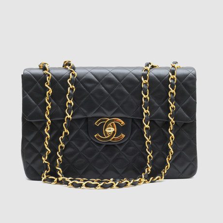 Chanel Jumbo Classic Maxi // Black Quilted Leather