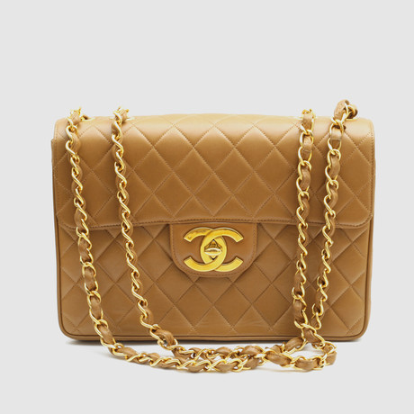 Vintage Chanel Classic Large Jumbo Flap Bag // Quilted Beige Lambskin //  CHAN30 - Hermès & Chanel - Touch of Modern