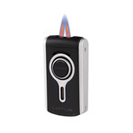 Lotus Scorpion Twin Pinpoint Lighter with Punch (Black Matte & Chrome Velour)