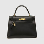 Vintage Hermès Kelly // Black Box Calf Leather // GTLNK3