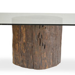 Glass Top Mussutaiba Trunk Dining Table