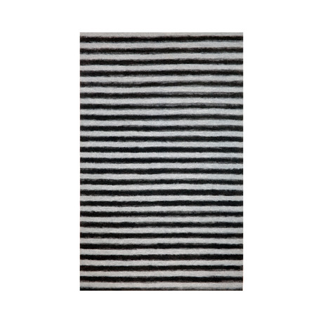 Thick Stripe Rug // Grey + Charcoal (24"L x 36"W)