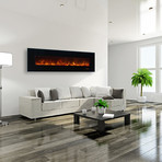 Ambiance Linear Wall Mount Electric Fireplace // 95"