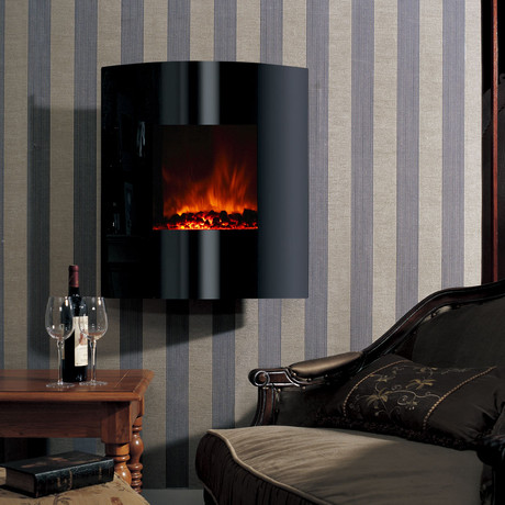 Helix Convex Wall Mount Electric Fireplace // 26"