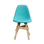 Icon Chair // Natural Base with Turquoise Leather Top