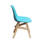 Icon Chair // Natural Base with Turquoise Leather Top