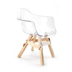 Icon Arm Chair // Natural Ash Wood Base and Clear Shell