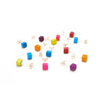 Cube Stud Earrings (Blue)