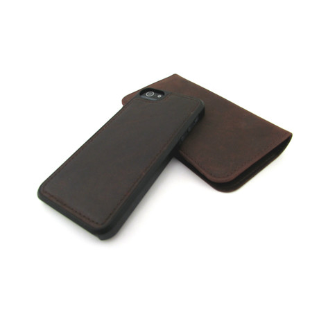 Leather Wallet Case for iPhone 5 // Brown