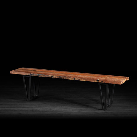 Bench Made of Recycled Wood W/ Metal Legs