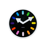 Rainbow Pictogram Wall Clock // White Rim