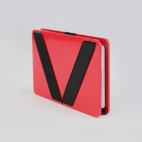 Victoria wallet   alu   red single medium