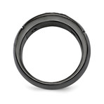 Sport Black Titanium Cable & Spinel, Sterling Silver Bezel // 9.5mm (Size 8)