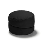 Jaxx Peachtree Pouf // Round Bean Bag Ottoman (Black)