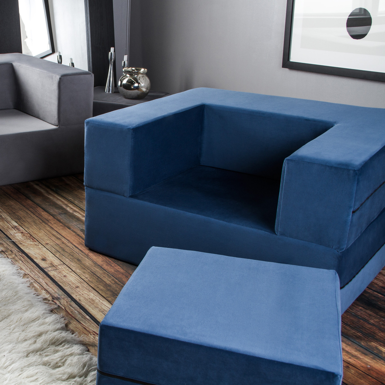 Jaxx Zipline // Modular Chair + Fold Out Sleeper (Blue) - Jaxx - Touch