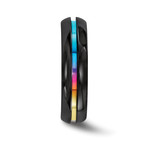 Black Titanium Rainbow Anodized Ring // 6mm (Size 11.5)