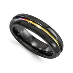 Black Titanium Rainbow Anodized Ring // 6mm (Size 11.5)