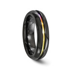 Black Titanium Rainbow Anodized Ring // 6mm (Size 11.5)