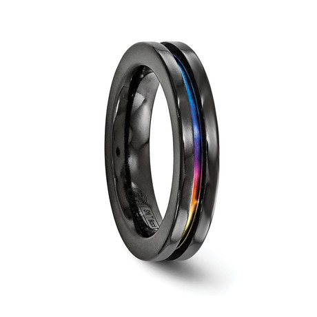 Black Titanium Radiance Anodized // 4mm (Size 5)