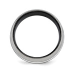 Tuxedo Black Titanium with Sterling Silver Inlay Polished // 9mm (Size 8)