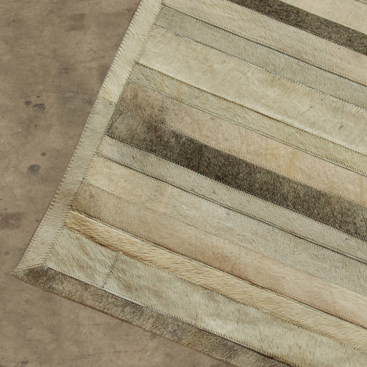 Linear Cowhide Rug // 5' x 8' (Gray // 8' x 10') Natural Rugs Touch