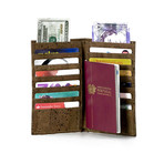 Bifold Passport and Card Holder (Light Brown)