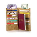 Bifold Passport and Card Holder (Light Brown)