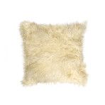 Mongolian Sheepskin Pillow (White)