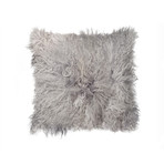 Mongolian Sheepskin Pillow (White)