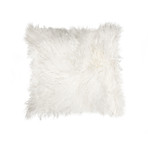 Mongolian Sheepskin Pillow (White)